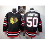 NHL Chicago Blackhawks #50 Corey Crawford Black 2014 Stadium Series 2015 Stanley Cup Championsjerseys