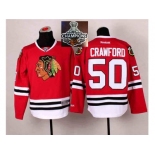 NHL Chicago Blackhawks #50 Corey Crawford Red 2014 Stadium Series 2015 Stanley Cup Champions jerseys