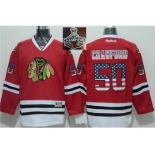 NHL Chicago Blackhawks #50 Corey Crawford Red USA Flag Fashion 2015 Stanley Cup Champions jerseys