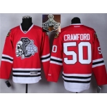 NHL Chicago Blackhawks #50 Corey Crawford Red(White Skull) 2014 Stadium Series 2015 Stanley Cup Champions jerseys