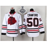 NHL Chicago Blackhawks #50 Corey Crawford White(Red Skull) 2015 Stanley Cup Stitched Jerseys