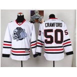 NHL Chicago Blackhawks #50 Corey Crawford White(White Skull) 2014 Stadium Series 2015 Stanley Cup Champions jerseys