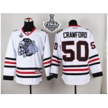 NHL Chicago Blackhawks #50 Corey Crawford White(White Skull) 2015 Stanley Cup Stitched Jerseys