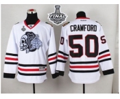 NHL Chicago Blackhawks #50 Corey Crawford White(White Skull) 2015 Stanley Cup Stitched Jerseys