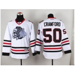 NHL Chicago Blackhawks #50 Corey Crawford White(White Skull) Stitched Jerseys