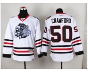 NHL Chicago Blackhawks #50 Corey Crawford White(White Skull) Stitched Jerseys