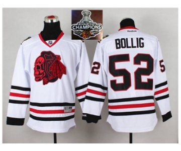 NHL Chicago Blackhawks #52 Brandon BOLLIG White(Red Skull) 2014 Stadium Series 2015 Stanley Cup Champions jerseys