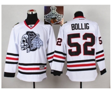 NHL Chicago Blackhawks #52 Brandon BOLLIG White(White Skull) 2014 Stadium Series 2015 Stanley Cup Champions jerseys