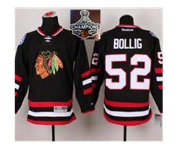 NHL Chicago Blackhawks #52 Brandon Bollig Black 2014 Stadium Series 2015 Stanley Cup Champions jerseys