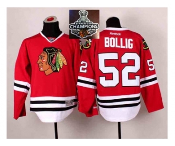 NHL Chicago Blackhawks #52 Brandon Bollig Red 2014 Stadium Series 2015 Stanley Cup Champions jerseys