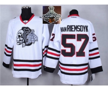 NHL Chicago Blackhawks #57 Van RIEMSDYK White(White Skull) 2014 Stadium Series 2015 Stanley Cup Champions jerseys