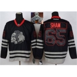 NHL Chicago Blackhawks #65 Andrew Shaw Black Ice Jersey Skull Logo Fashion 2015 Stanley Cup Champions jerseys