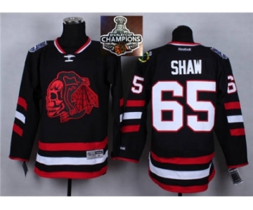 NHL Chicago Blackhawks #65 Andrew Shaw Black(red Skull) 2014 Stadium Series 2015 Stanley Cup Champions jerseys