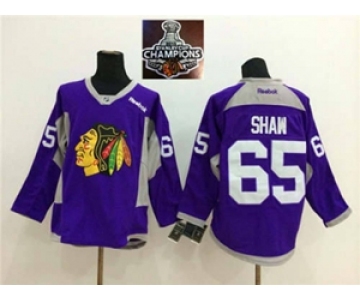 NHL Chicago Blackhawks #65 Andrew Shaw Purple Practice 2015 Stanley Cup Champions jerseys