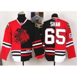 NHL Chicago Blackhawks #65 Andrew Shaw Red Black Split Skull Logo Fashion 2015 Stanley Cup Champions jerseys