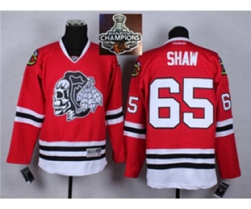 NHL Chicago Blackhawks #65 Andrew Shaw Red(White Skull) 2014 Stadium Series 2015 Stanley Cup Champions jerseys