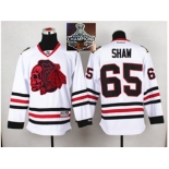 NHL Chicago Blackhawks #65 Andrew Shaw White(Red Skull) 2014 Stadium Series 2015 Stanley Cup Champions jerseys