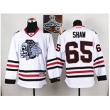 NHL Chicago Blackhawks #65 Andrew Shaw White(White Skull) 2014 Stadium Series 2015 Stanley Cup Champions jerseys