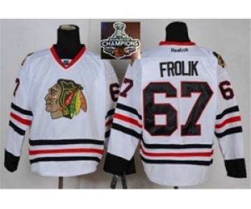 NHL Chicago Blackhawks #67 Frolik White 2015 Stanley Cup Champions jerseys