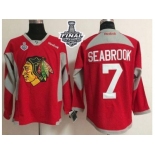 NHL Chicago Blackhawks #7 Brent Seabrook Red Practice 2015 Stanley Cup Stitched Jerseys