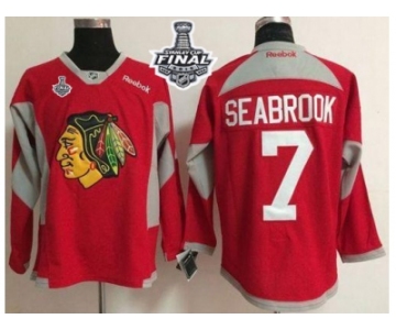 NHL Chicago Blackhawks #7 Brent Seabrook Red Practice 2015 Stanley Cup Stitched Jerseys