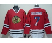 NHL Chicago Blackhawks #7 Brent Seabrook Red USA Flag Fashion Stitched Jerseys