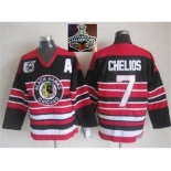 NHL Chicago Blackhawks #7 Chris Chelios Red Black 75TH CCM 2015 Stanley Cup Champions jerseys