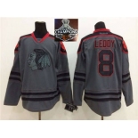 NHL Chicago Blackhawks #8 Nick Leddy Charcoal Cross Check Fashion 2015 Stanley Cup Champions jerseys