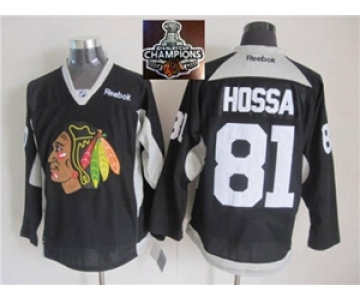 NHL Chicago Blackhawks #81 Marian Hossa Black Practice 2015 Stanley Cup Champions jerseys