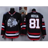 NHL Chicago Blackhawks #81 Marian Hossa Black(White Skull) 2014 Stadium Series 2015 Stanley Cup Champions jerseys