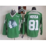 NHL Chicago Blackhawks #81 Marian Hossa Green Practice 2015 Stanley Cup Champions jerseys