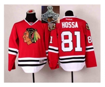 NHL Chicago Blackhawks #81 Marian Hossa Red 2014 Stadium Series 2015 Stanley Cup Champions jerseys