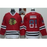 NHL Chicago Blackhawks #81 Marian Hossa Red USA Flag Fashion 2015 Stanley Cup Champions jerseys