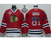 NHL Chicago Blackhawks #81 Marian Hossa Red USA Flag Fashion 2015 Stanley Cup Stitched Jerseys