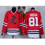 NHL Chicago Blackhawks #81 Marian Hossa Red(Red Skull) 2014 Stadium Series 2015 Stanley Cup Champions jerseys