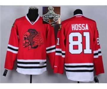 NHL Chicago Blackhawks #81 Marian Hossa Red(Red Skull) 2014 Stadium Series 2015 Stanley Cup Champions jerseys