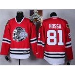 NHL Chicago Blackhawks #81 Marian Hossa Red(White Skull) 2014 Stadium Series 2015 Stanley Cup Champions jerseys