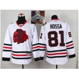 NHL Chicago Blackhawks #81 Marian Hossa White(Red Skull) 2014 Stadium Series 2015 Stanley Cup Champions jerseys