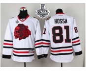 NHL Chicago Blackhawks #81 Marian Hossa White(Red Skull) 2015 Stanley Cup Stitched Jerseys