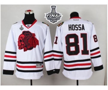 NHL Chicago Blackhawks #81 Marian Hossa White(Red Skull) 2015 Stanley Cup Stitched Jerseys