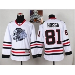 NHL Chicago Blackhawks #81 Marian Hossa White(White Skull) 2014 Stadium Series 2015 Stanley Cup Champions jerseys