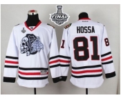 NHL Chicago Blackhawks #81 Marian Hossa White(White Skull) 2015 Stanley Cup Stitched Jerseys