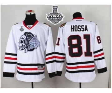 NHL Chicago Blackhawks #81 Marian Hossa White(White Skull) 2015 Stanley Cup Stitched Jerseys