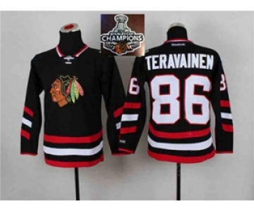 NHL Chicago Blackhawks #86 Teuvo Teravainen Black 2014 Stadium Series 2015 Stanley Cup Champions jerseys