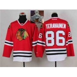 NHL Chicago Blackhawks #86 Teuvo Teravainen Red 2014 Stadium Series 2015 Stanley Cup Champions jerseys