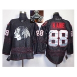 NHL Chicago Blackhawks #88 PATRICK KANE Black Ice Silver Number 2015 Stanley Cup Champions jerseys