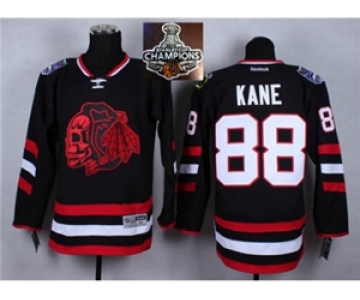 NHL Chicago Blackhawks #88 Patrick Kane Black(Red Skull) 2014 Stadium Series 2015 Stanley Cup Champions jerseys