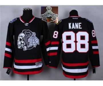 NHL Chicago Blackhawks #88 Patrick Kane Black(White Skull) 2014 Stadium Series 2015 Stanley Cup Champions jerseys