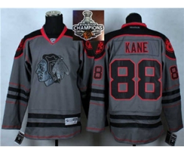 NHL Chicago Blackhawks #88 Patrick Kane Charcoal Cross Check Fashion 2015 Stanley Cup Champions jerseys