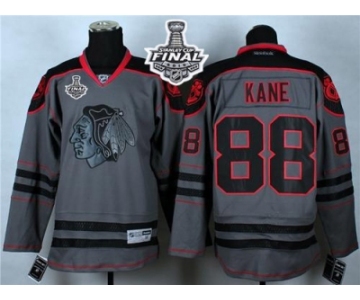 NHL Chicago Blackhawks #88 Patrick Kane Charcoal Cross Check Fashion 2015 Stanley Cup Stitched Jerseys